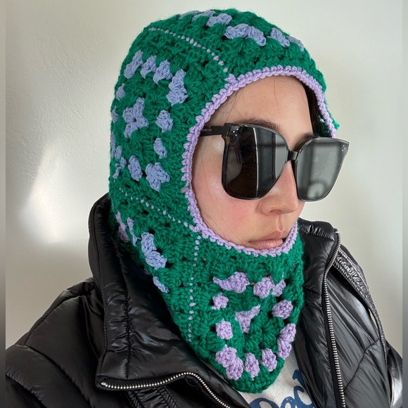 Hand Crocheted Balaclava - blue & white available - Picture 1 of 6